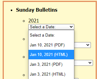 church bulletin